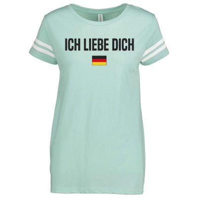 I Love You In German Language Germany Funny German Saying Enza Ladies Jersey Football T-Shirt