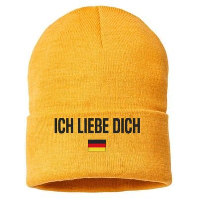 I Love You In German Language Germany Funny German Saying Sustainable Knit Beanie