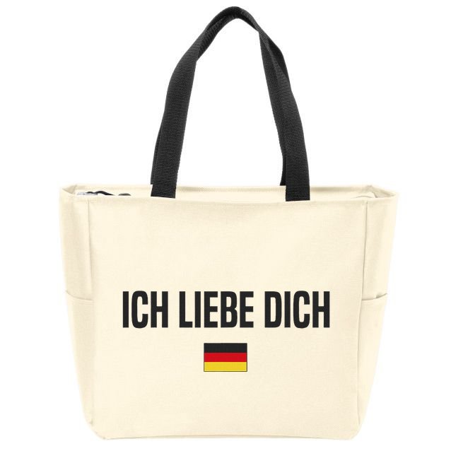 I Love You In German Language Germany Funny German Saying Zip Tote Bag