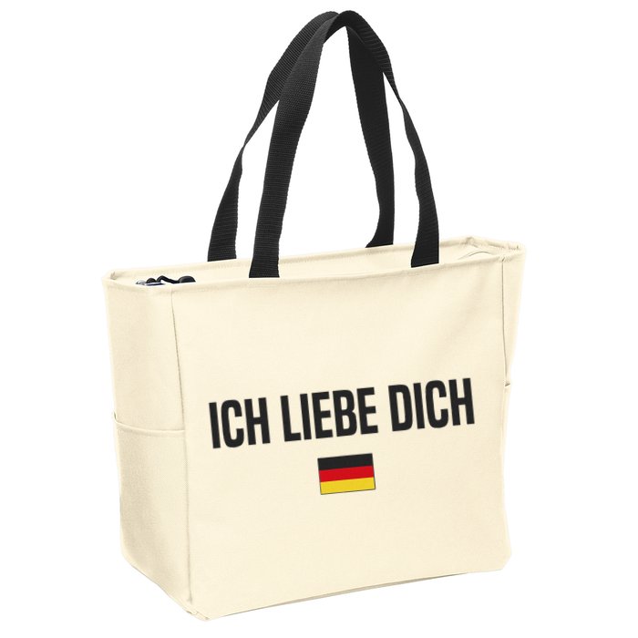 I Love You In German Language Germany Funny German Saying Zip Tote Bag