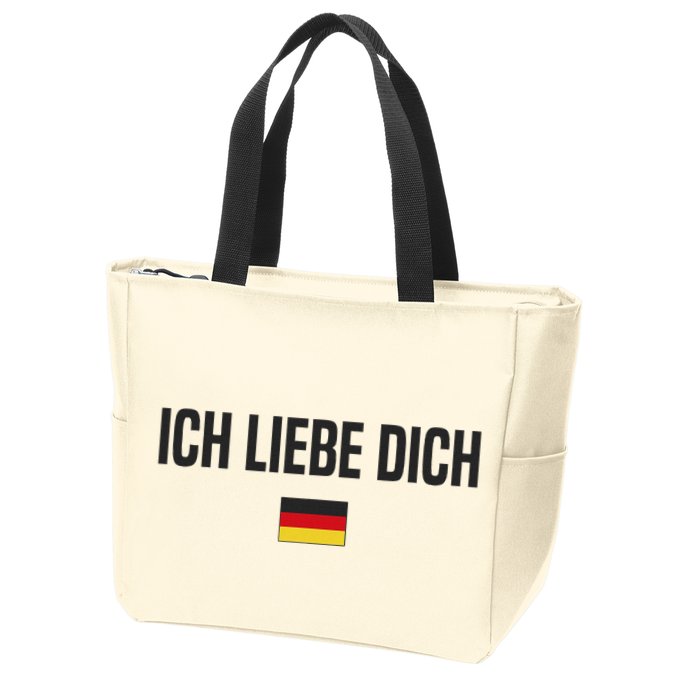 I Love You In German Language Germany Funny German Saying Zip Tote Bag