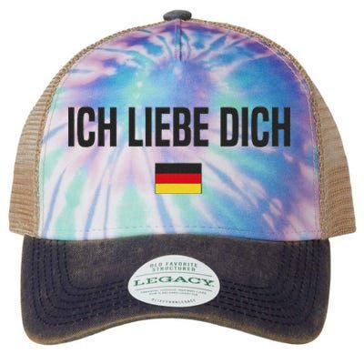 I Love You In German Language Germany Funny German Saying Legacy Tie Dye Trucker Hat