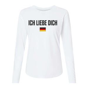 I Love You In German Language Germany Funny German Saying Womens Cotton Relaxed Long Sleeve T-Shirt