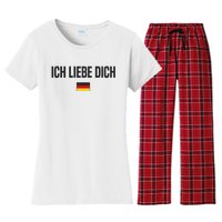 I Love You In German Language Germany Funny German Saying Women's Flannel Pajama Set