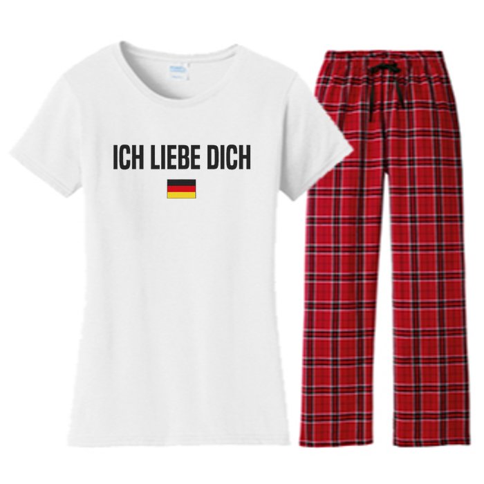 I Love You In German Language Germany Funny German Saying Women's Flannel Pajama Set