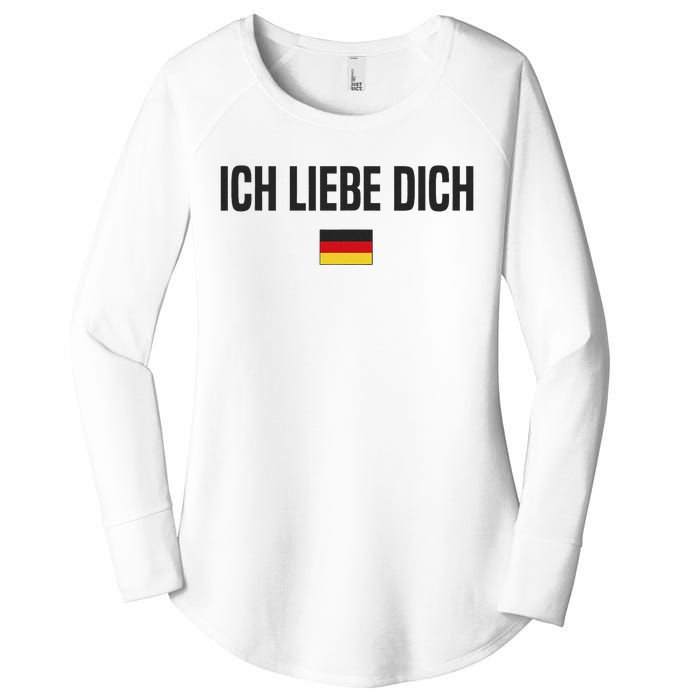 I Love You In German Language Germany Funny German Saying Women's Perfect Tri Tunic Long Sleeve Shirt