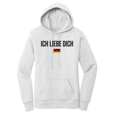 I Love You In German Language Germany Funny German Saying Women's Pullover Hoodie