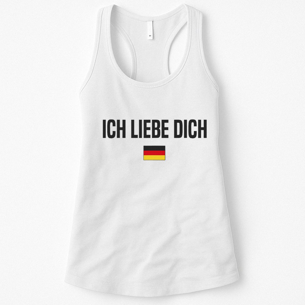 I Love You In German Language Germany Funny German Saying Womens Tank Top