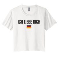 I Love You In German Language Germany Funny German Saying Women's Crop Top Tee