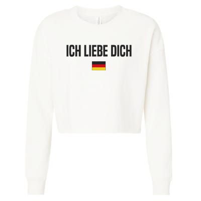 I Love You In German Language Germany Funny German Saying Cropped Pullover Crew