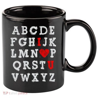 I Love You Abc Alphabet English Teacher Valentines Day Lover Gift 11oz C Handle Ceramic Mug