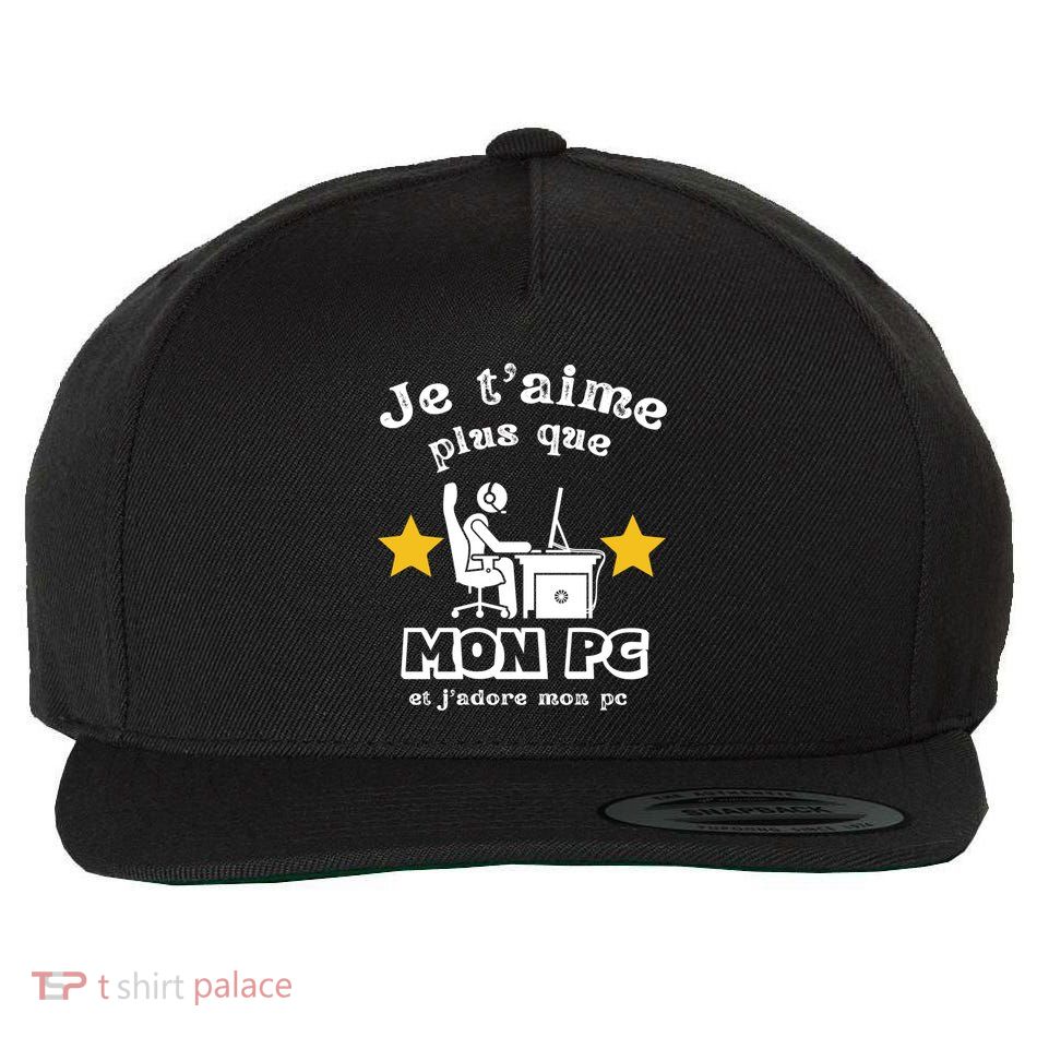 I Love You More Than My Pc Humor Geek Computer Gift Funny Gift Wool Snapback Cap