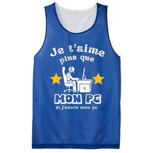 I Love You More Than My Pc Humor Geek Computer Gift Funny Gift Mesh Reversible Basketball Jersey Tank