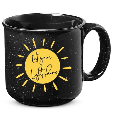 Inspirational Let Your Light Shine Quote Motivational Funny Gift 15oz Campfire Ceramic Mug