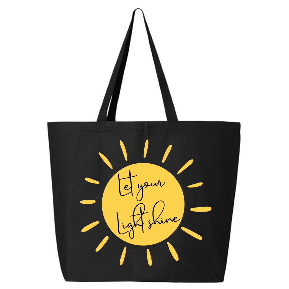 Inspirational Let Your Light Shine Quote Motivational Funny Gift 25L Jumbo Tote