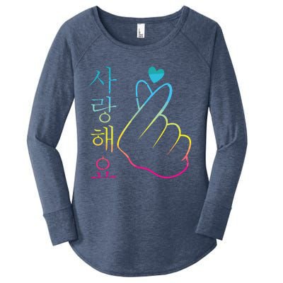 I Love You Saranghae 1 KPop Women's Perfect Tri Tunic Long Sleeve Shirt