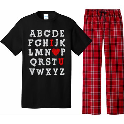 I Love You Abc Alphabet English Teacher Valentines Day Lover Gift Pajama Set