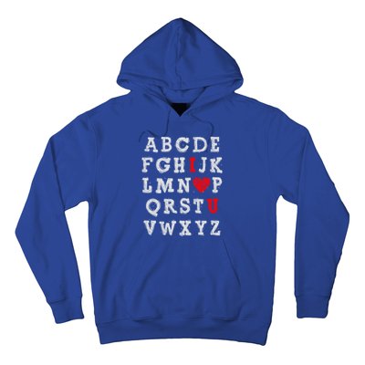 I Love You Abc Alphabet English Teacher Valentines Day Lover Gift Hoodie