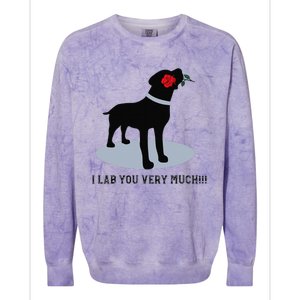 'I Lab You Very Much' Valentine's Day Black Labrador Colorblast Crewneck Sweatshirt