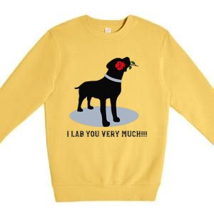 'I Lab You Very Much' Valentine's Day Black Labrador Premium Crewneck Sweatshirt