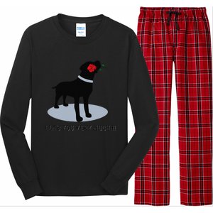 'I Lab You Very Much' Valentine's Day Black Labrador Long Sleeve Pajama Set