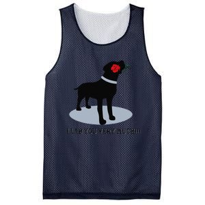 'I Lab You Very Much' Valentine's Day Black Labrador Mesh Reversible Basketball Jersey Tank