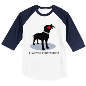 'I Lab You Very Much' Valentine's Day Black Labrador Baseball Sleeve Shirt