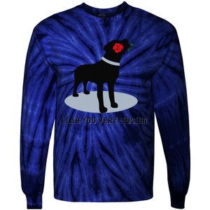 'I Lab You Very Much' Valentine's Day Black Labrador Tie-Dye Long Sleeve Shirt