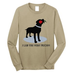 'I Lab You Very Much' Valentine's Day Black Labrador Long Sleeve Shirt