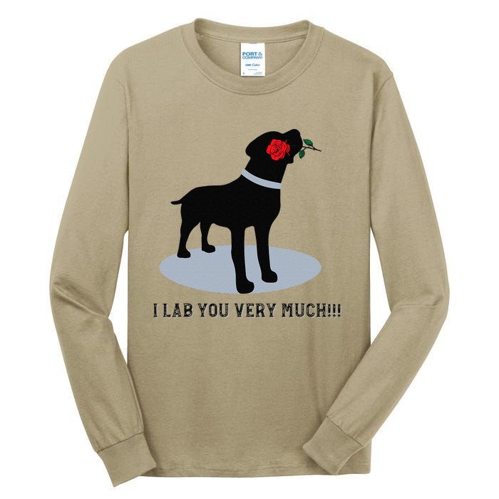 'I Lab You Very Much' Valentine's Day Black Labrador Tall Long Sleeve T-Shirt