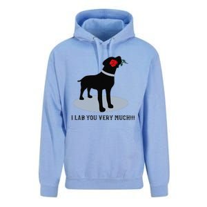 'I Lab You Very Much' Valentine's Day Black Labrador Unisex Surf Hoodie