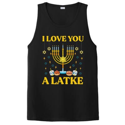 I Love You A Latke Funny Jewish Pun Hanukkah Chanukah  PosiCharge Competitor Tank