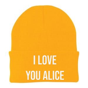 I Love You Alice Knit Cap Winter Beanie