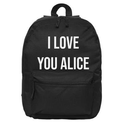 I Love You Alice 16 in Basic Backpack