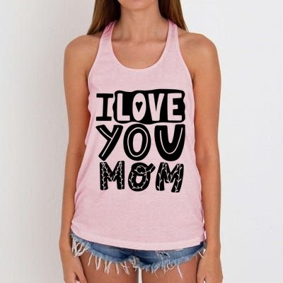 I Love You Mom Mothers Day Women's Knotted Racerback Tank