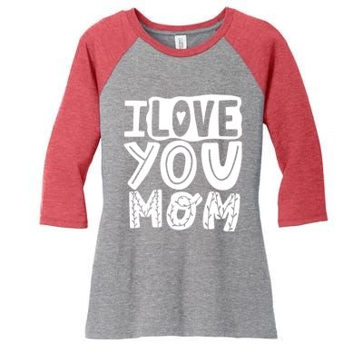 I Love You Mom Mothers Day Women's Tri-Blend 3/4-Sleeve Raglan Shirt