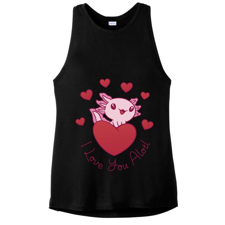 I Love You Alotl Valentines Day Ladies PosiCharge Tri-Blend Wicking Tank