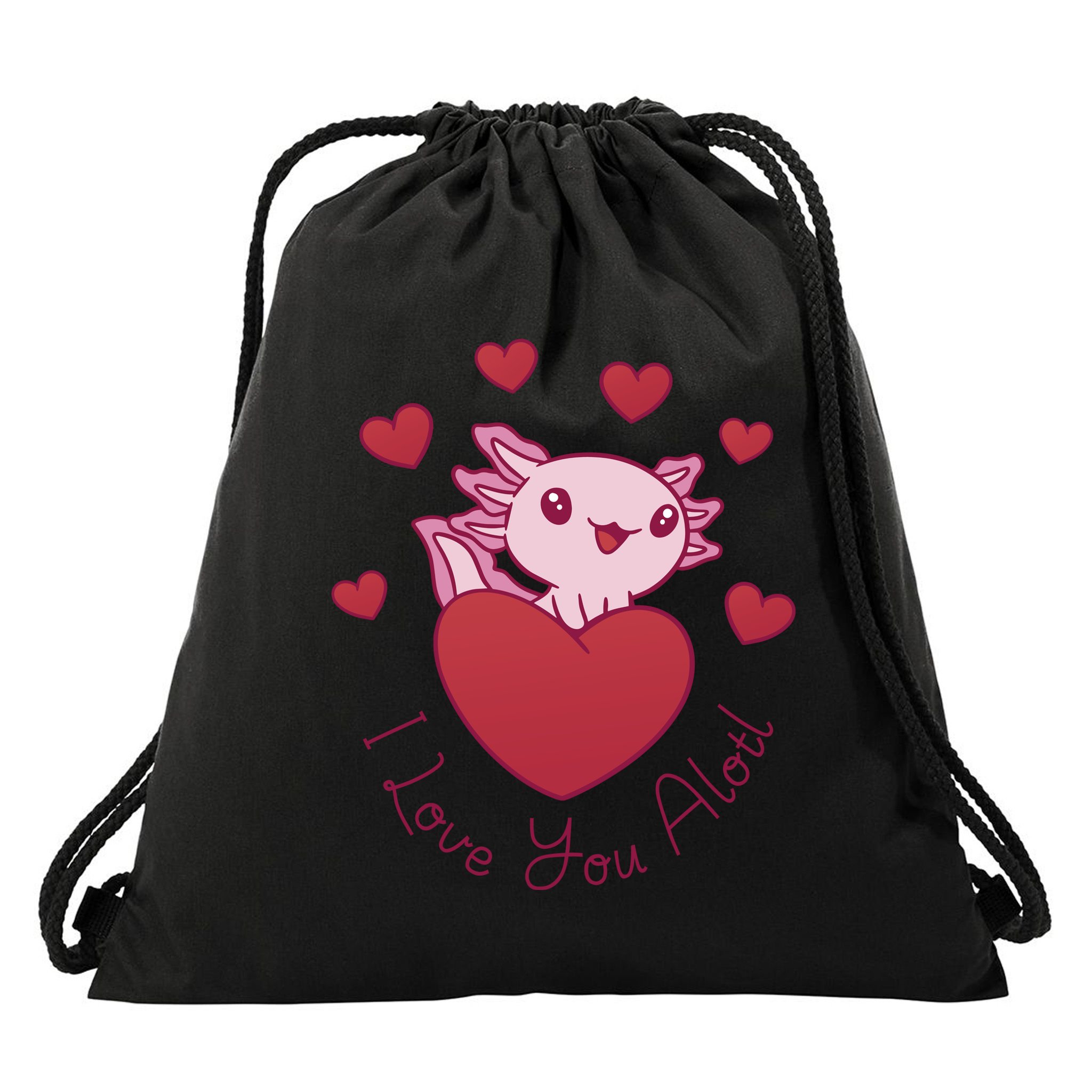 I Love You Alotl Valentines Day Drawstring Bag