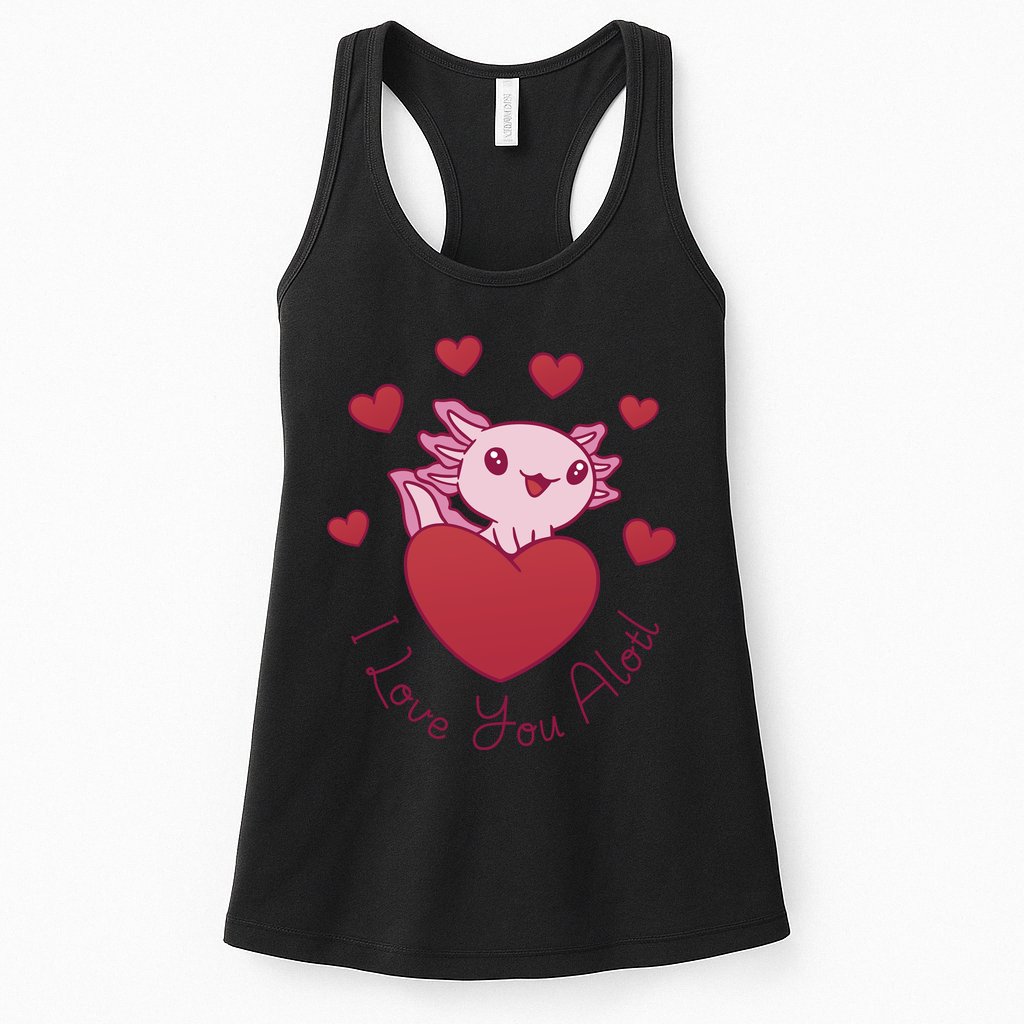 I Love You Alotl Valentines Day Womens Tank Top