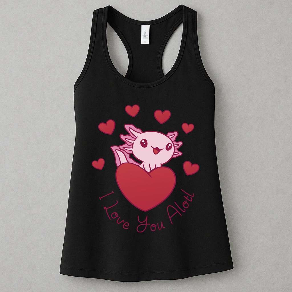 I Love You Alotl Valentines Day Womens Tank Top