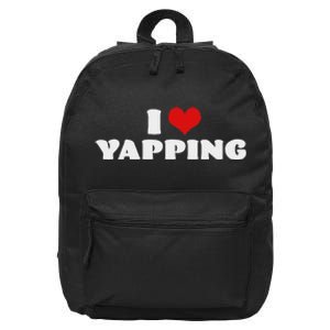 I Love Yapping I Heart Yapping Red Heart Funny 16 in Basic Backpack