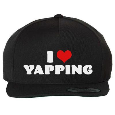 I Love Yapping I Heart Yapping Red Heart Funny Wool Snapback Cap
