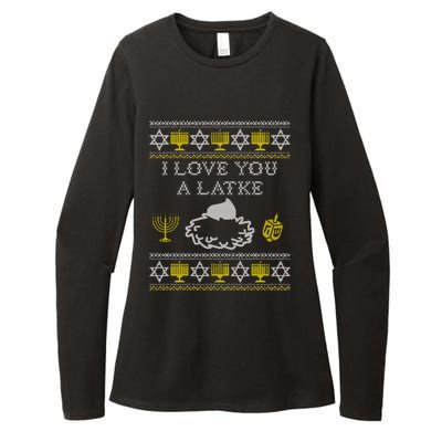 I Love You A Latke Great Gift Funny Chanukah Funny Gift Hanukkah Great Gift Womens CVC Long Sleeve Shirt