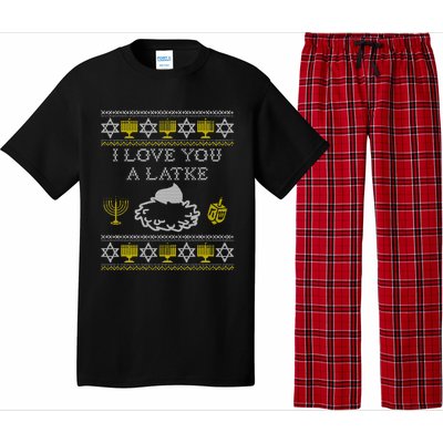 I Love You A Latke Great Gift Funny Chanukah Funny Gift Hanukkah Great Gift Pajama Set