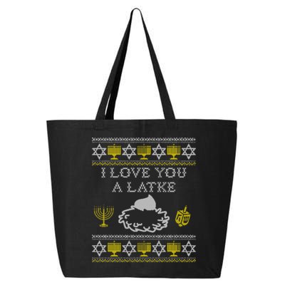 I Love You A Latke Great Gift Funny Chanukah Funny Gift Hanukkah Great Gift 25L Jumbo Tote