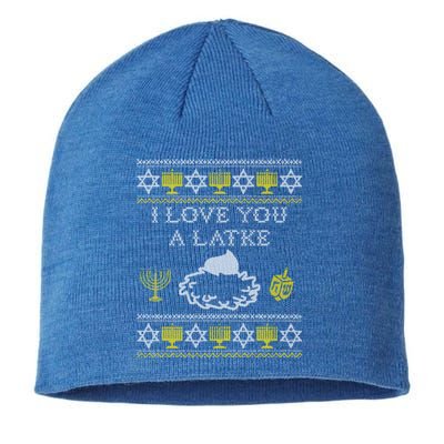 I Love You A Latke Great Gift Funny Chanukah Funny Gift Hanukkah Great Gift Sustainable Beanie