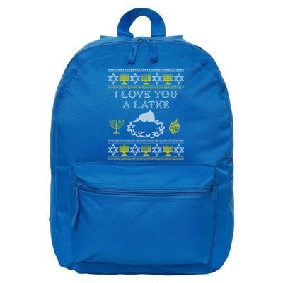 I Love You A Latke Great Gift Funny Chanukah Funny Gift Hanukkah Great Gift 16 in Basic Backpack