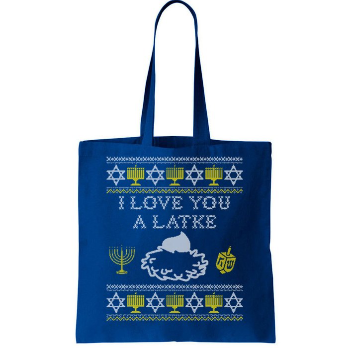 I Love You A Latke Great Gift Funny Chanukah Funny Gift Hanukkah Great Gift Tote Bag