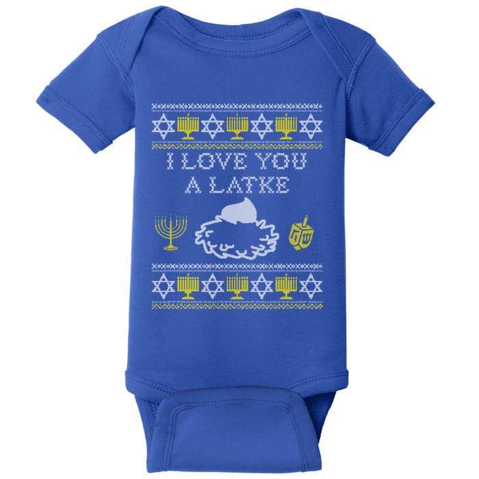 I Love You A Latke Great Gift Funny Chanukah Funny Gift Hanukkah Great Gift Baby Bodysuit