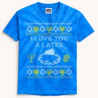 I Love You A Latke Great Gift Funny Chanukah Funny Gift Hanukkah Great Gift Kids Tie-Dye T-Shirt